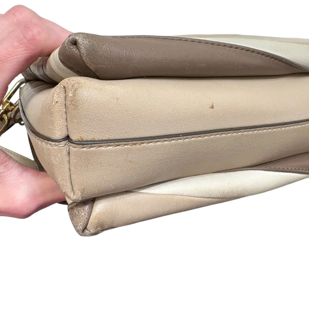 Tory Burch Kira Chevron Colorblock Top-Handle Satchel Bag Rare tlc